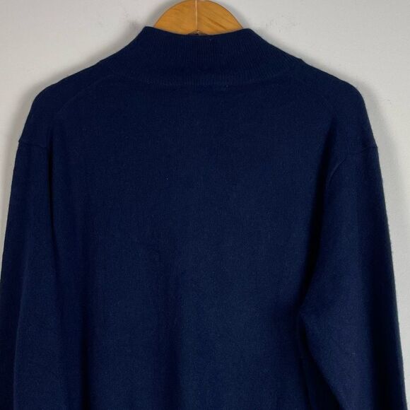 The Cashmere Project Quarter Zip Pullover Sweater Navy Size XL NEW - Picture 8 of 10